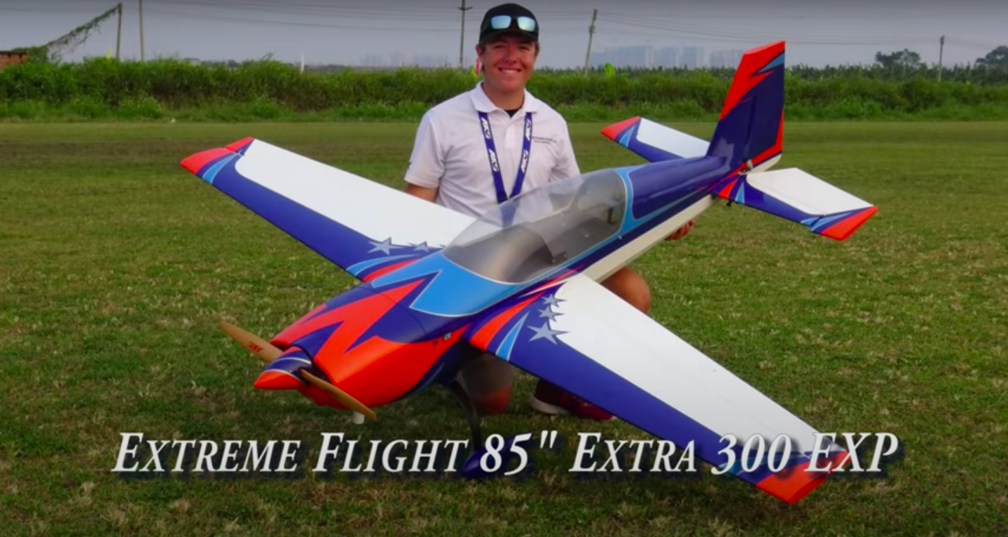 Extreme Flight Extra 300 EXP 85" - Orange/Blue - Click Image to Close